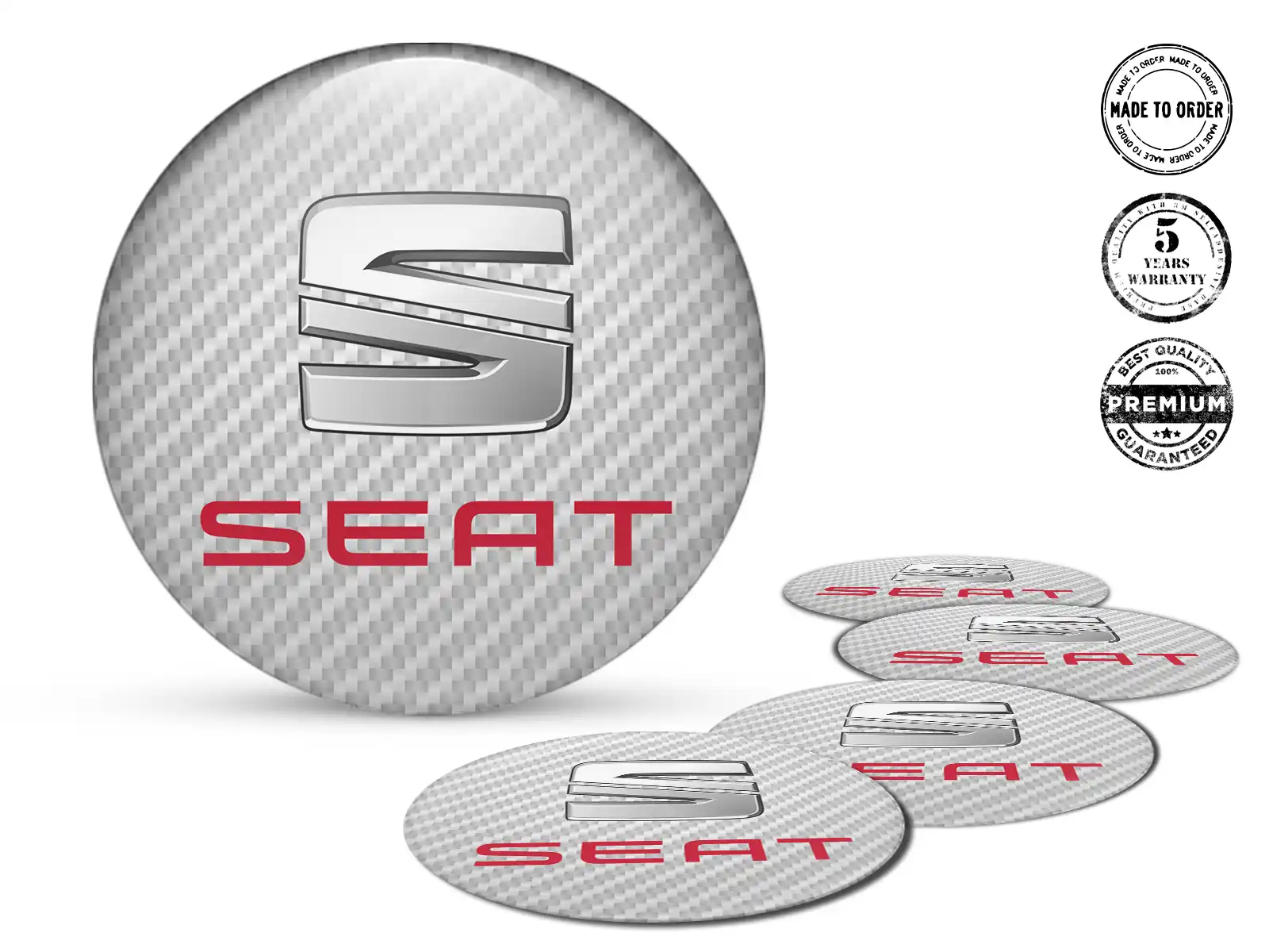 Seat Felgenaufkleber für Autos Luxusgewölbte Logos